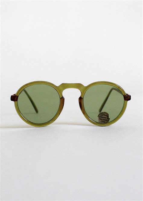 vintage 1940s green round sunglasses raleigh vintage