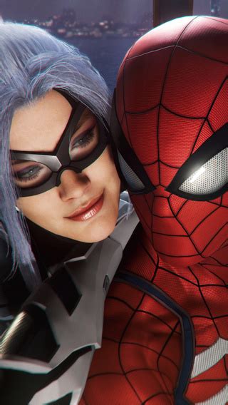 320x568 Spiderman And Felicia Hardy In Spiderman Ps4 320x568 Resolution