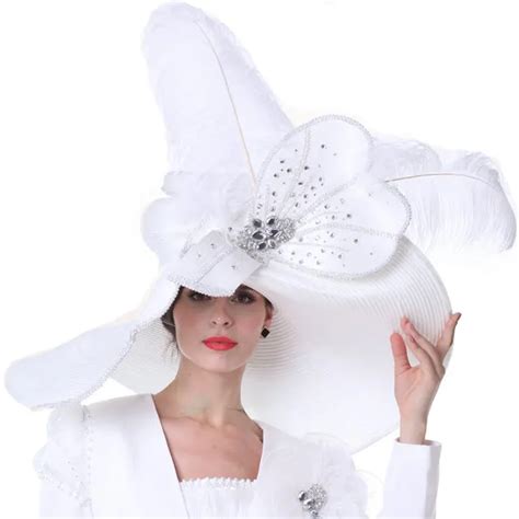 Kueeni Women Church Hats Outfits Hat Wedding White With Suits Available