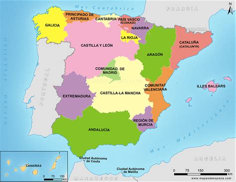 Mapa Comunidades Autónomas De España