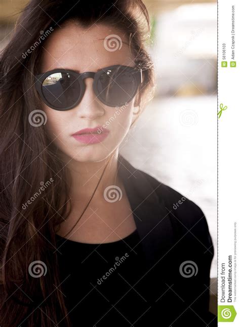 Fashionable Girl With Sunglasses Stock Image Image Of Summer Casual 56106103
