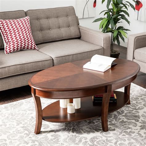 Oval Wood Coffee Table With Glass Top Tribunecharm