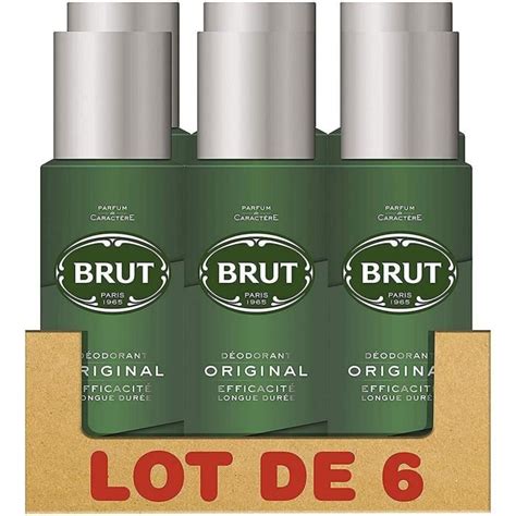 Lot De 6 Brut Original Déodorant Homme Spray Anti Traces Et