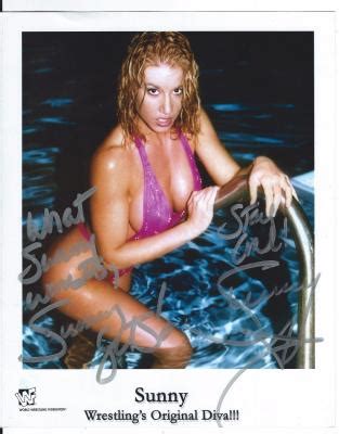 Sunny Signed Wwe Promo Copy X Photo