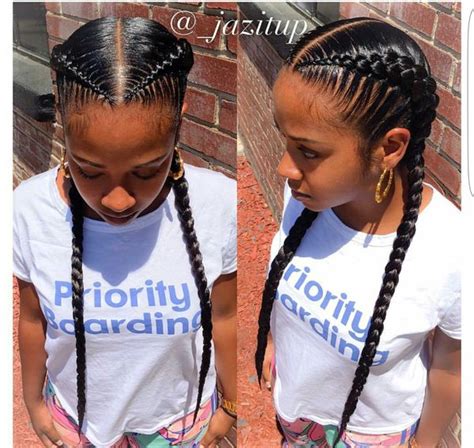 Two Braids Hairstyles African American Hairstyling