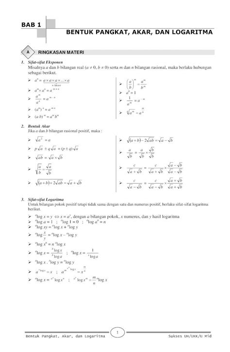 Pdf Bab Bentuk Pangkat Akar Dan Logaritma Pdf Filebentuk Pangkat Akar Dan Logaritma