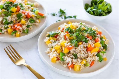 Vegan Asian Rice Salad With Vegetables