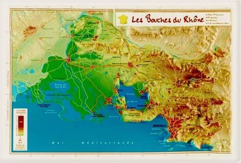 Carte En Relief Des Bouches Du Rhône 13 Georelief