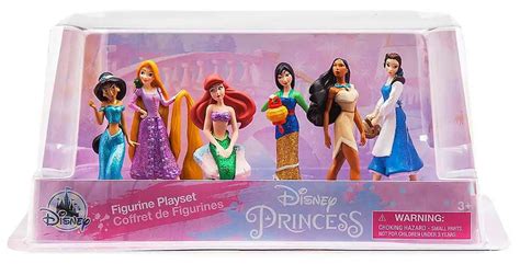 disney princess 6 piece pvc figure play set ariel belle pocahontas mulan jasmine