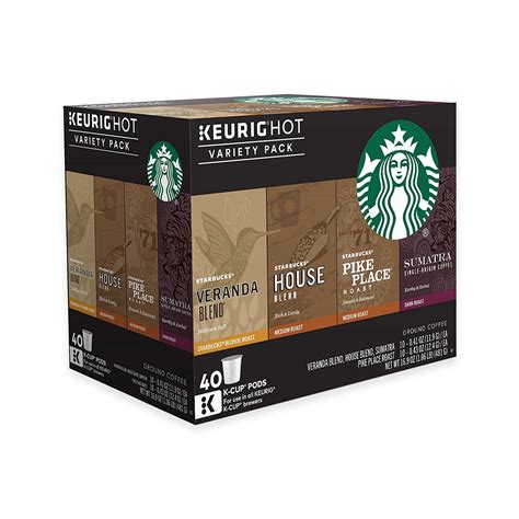 Keurig Starbucks Coffee 40 Ct K Cup Pods Variety Pack Coffee Pods