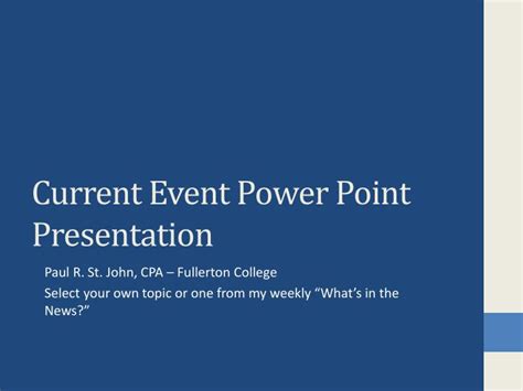 Ppt Current Event Power Point Presentation Powerpoint Presentation