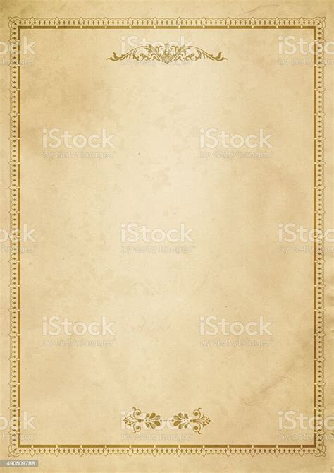 Old Paper Backdrop With Decorative Border Stock Illustration Download