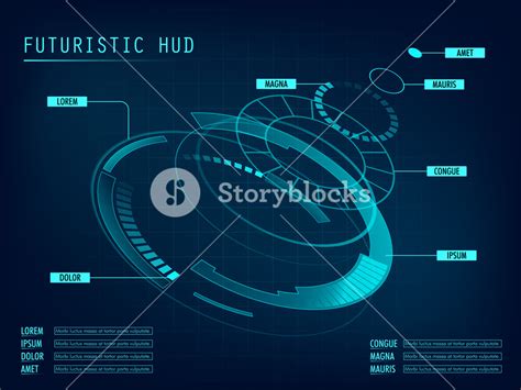 Futuristic Hud Interface Layout Creative Statistical Infographic