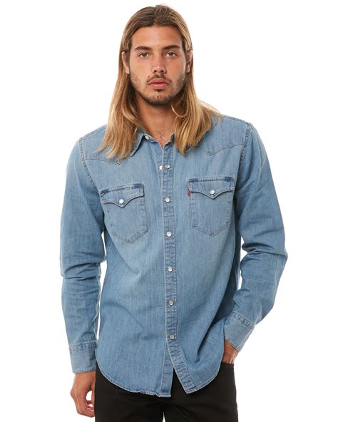 Levi`S Barstow Western Mens Ls Shirt - Red Cast Stone | SurfStitch