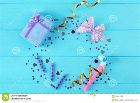 Buy wedding welcome boxes and kids wedding activity boxes for your big day. Bright Confetti And Gift Box Stock Image - Image of ...