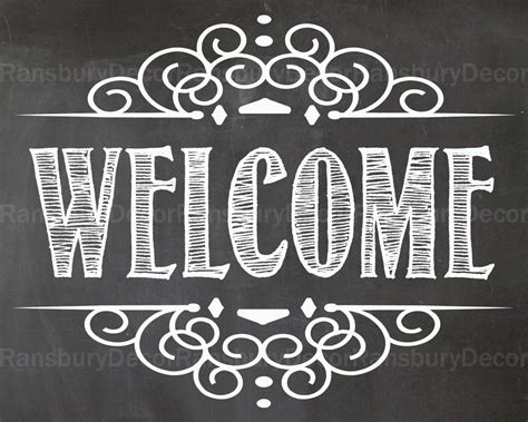 Welcome Chalkboard Sign Digital Chalkboard Sign Instant Download