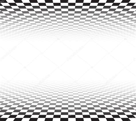 Perspective Black And White Grid Checkered Surface Vector