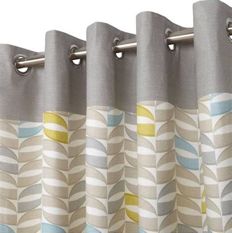 Grey Teal Mustard Curtains Curtains Retro Curtains Living Room Leather