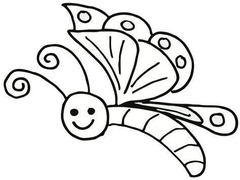 Dibujos De Una Mariposa Sonriente Para Colorear Para Colorear Pintar E