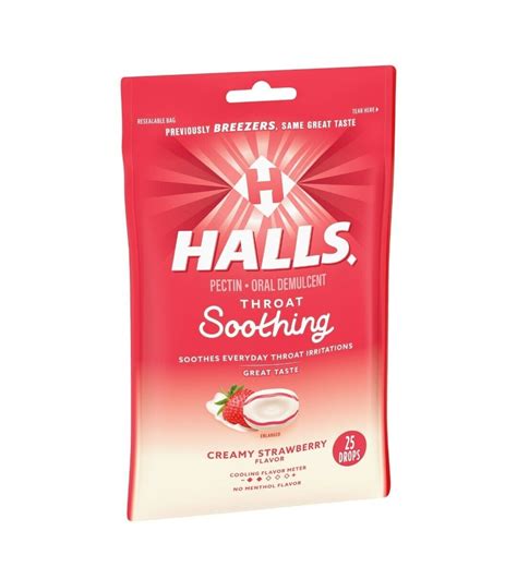 Halls Creamy Strawberry Throat Soothing Lozenges Cough Drops Ebay