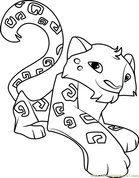 Do you have a million littlest pet shop pets? snow leopard Animal Jam Coloring Page - Free Animal Jam ...