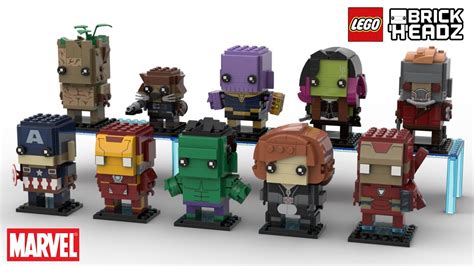Lego Brickheadz Marvel All Set Ironman Captain America Hulk Thanos With