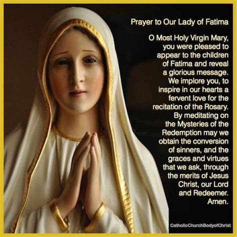 Our Lady Of Fatima Lady Of Fatima Catholic Prayers Catholic Pictures