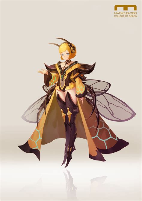 Yellow Bee Girl01 Character Art Fantasy Character Design Concept Art Characters