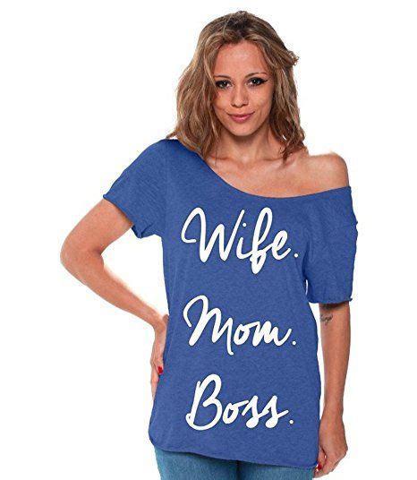 Awkwardstyles Mothers Day Wife Mom Boss Off Shoulder Tops T Shirt W Bookmark Xl Black Wife