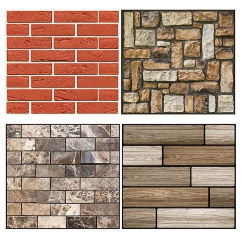 3030cm 3d Stone Brick Wallpaper Removable Pvc Wall Sticker Home Decor
