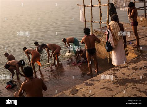 Indian Men Bathing In Ganges Hi Res Stock Photography And Images Alamy