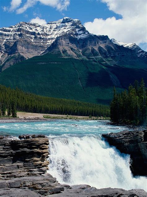 Nature Athabasca Falls Alberta Canada Ipad Iphone Hd Wallpaper Free