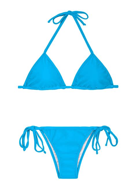 blue triangle bikini and tie side bottoms blue cort lacinho rio de sol