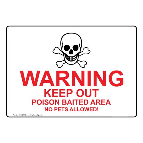 Warning Keep Out Poison Baited Area Sign Nhe Hazmat Pesticide