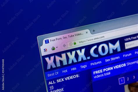 ryazan russia april 16 2018 homepage of xnxx website on the display of pc url
