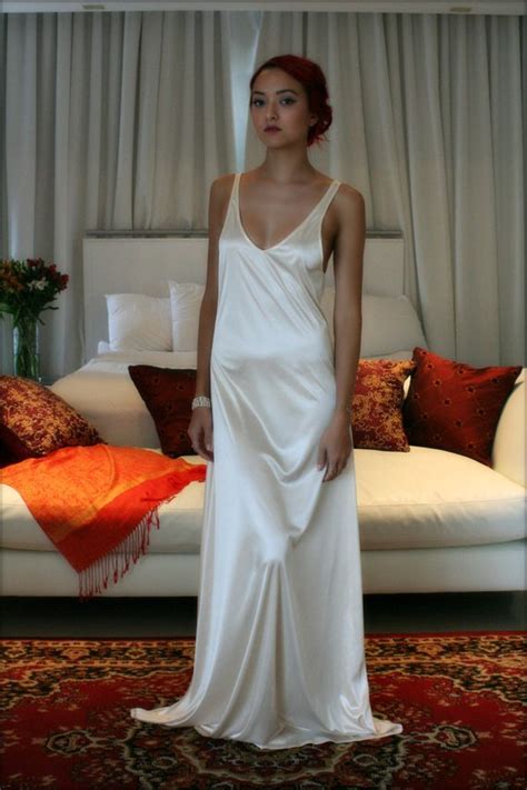 Bridal Nightgown Satin Slip Dress Liner Bridal Slip Wedding Etsy Australia Bridal Nightgown