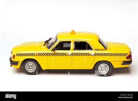 Toy Car Yellow Taxi Cab Stock Photo 60505710 Alamy