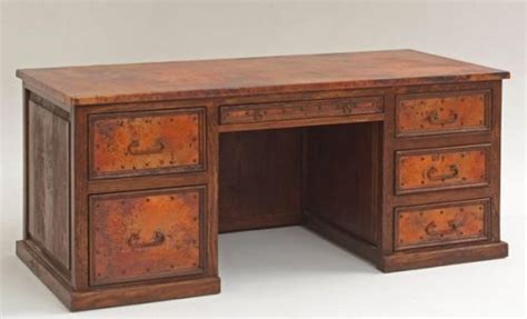 Hand Hammered Copper Desk Woodland Creek Furniture French Rustic