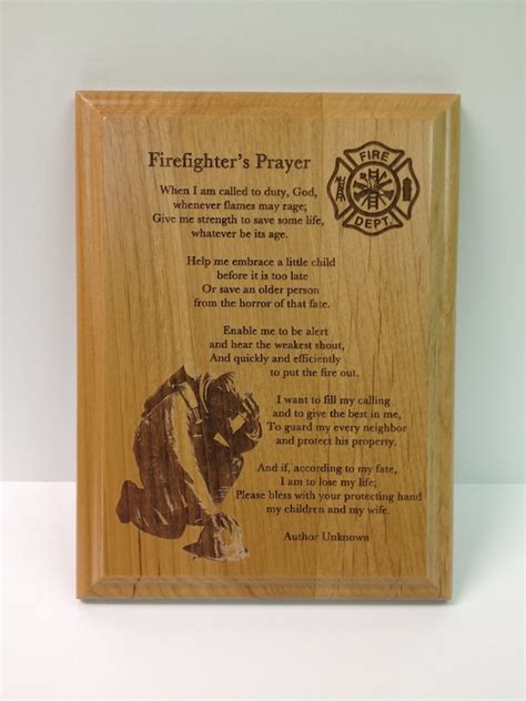 Firefighters Prayer Plaque Laser Engraved By Urbantimberwoodworks