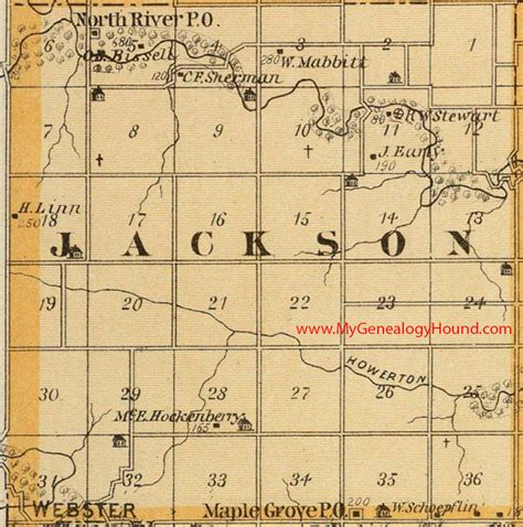 Jackson Township Madison County Iowa 1875 Map