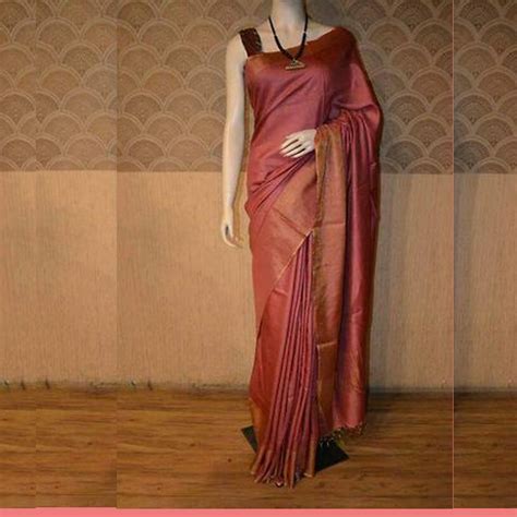 Pure Tussar Munga Silk Saree Tms013 Ab Fabrics