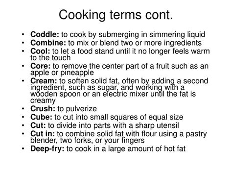 Ppt Cooking Terms Powerpoint Presentation Free Download Id1068044