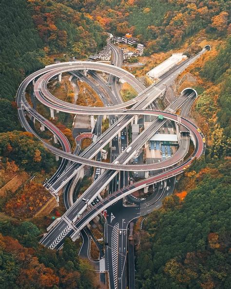 A Highway Interchange In The Takao Mountain Near Tokyo Japan