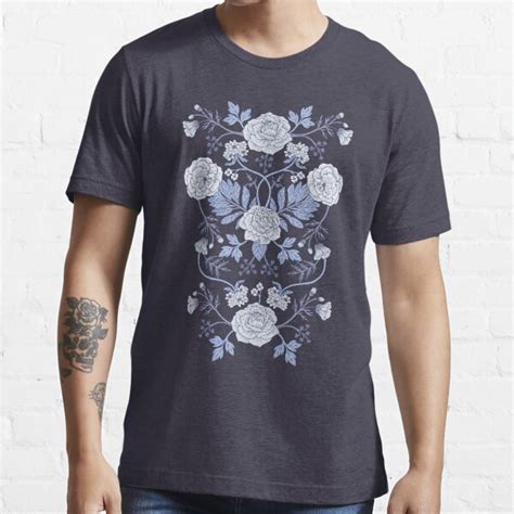 Blue And White Floral T Shirt For Sale By Somecallmebeth Redbubble