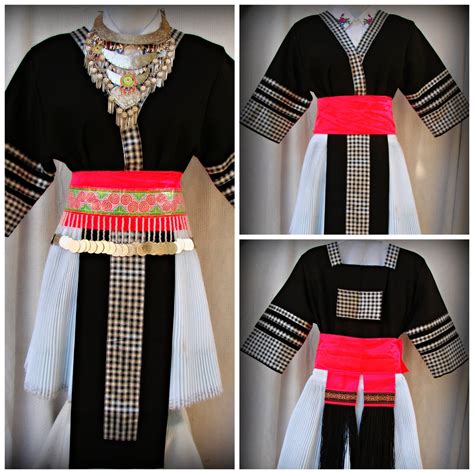 A beautiful Hmong outfit with siv ceeb or by Hmong21stCentFashion
