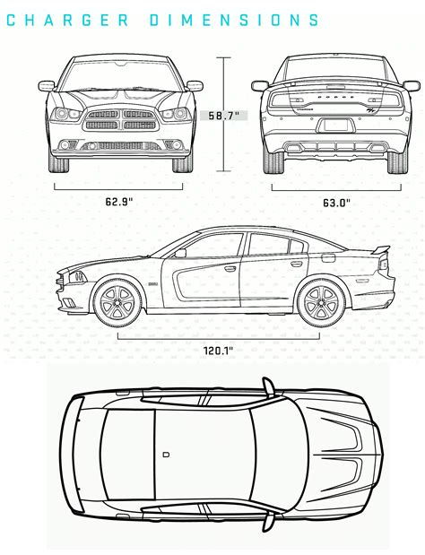 2011 Dodge Charger Dimension Sedan Blueprints Free Outlines