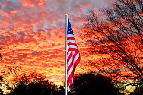 Awesome Sky And American Flag By Tombaumker