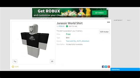 Get Jurassic World Shirt For Free Roblox Youtube