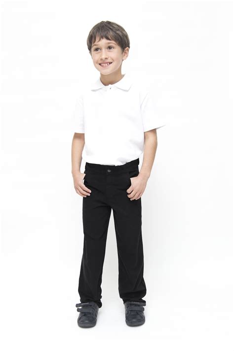 Organic School Uniform Black Slim Fit Boys Trousers