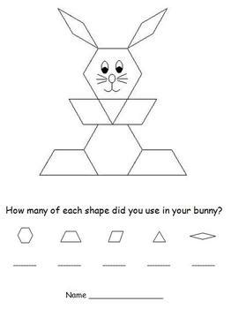 Easter Pattern Block Puzzles - Bunny and Easter Egg by D Conway | TpT